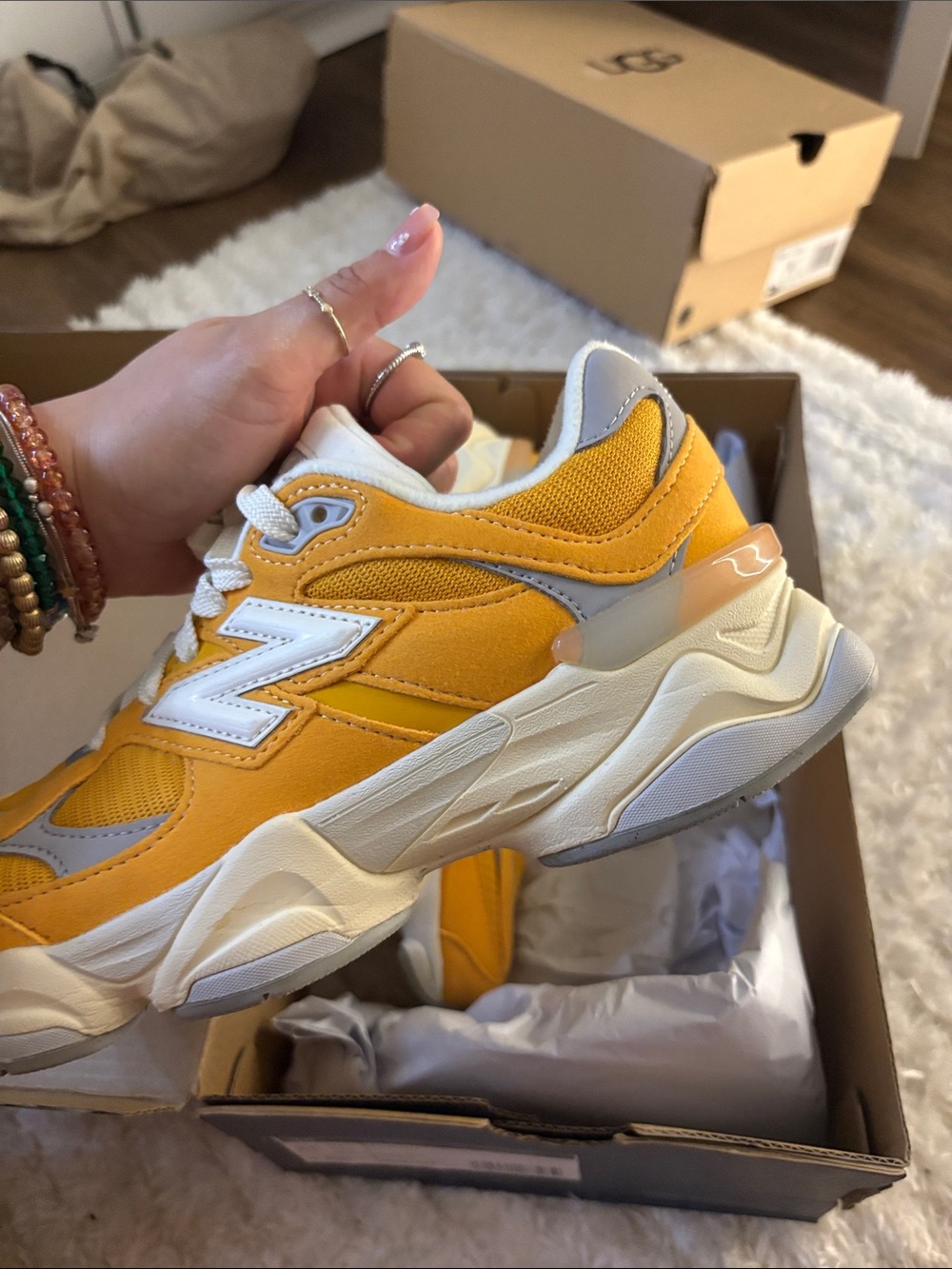 New Balance Orange and Gray Chunky Dad Sneakers - Picture 6 of 13